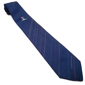 Pier 10 Necktie Blue Stripe Pattern Men's Lighthouse Theme Neck Tie 58x3.25"